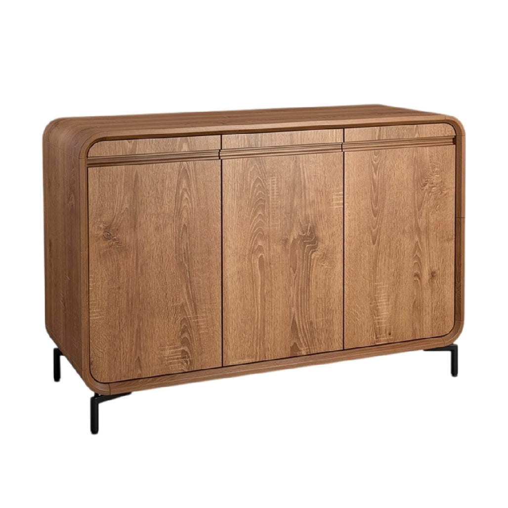 Moderne houten dressoir met metalen poten