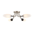 Moderne plafondlamp met vier globelampen en chroomafwerking