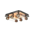 Moderne plafondlamp met retro-stijl en glazen buizen