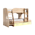 Houten Stapelbed met Opbergruimte en Ladder