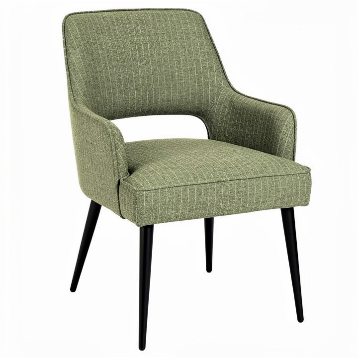 **Moderne groene fauteuil met zwarte poten**